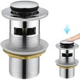 thumbnail image 6 of Pop up Drain Stopper Bathroom Sink 1-1/4 Inches Universal Fit with Overflow, Brass Chrome Anti-Clogging Filter Drainer Tool-Free Installation Basin Stopper for Bathroom Kitchen Vanity Vessel Sink, 6 of 9