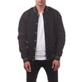 thumbnail image 2 of Pro Club Men's Varsity Fleece Baseball Jacket, Black/Black, 3X-Large, 2 of 4