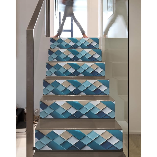 Stair Decals Stair Riser Stickers Peel and Stick Vinyl .&#;W x .&#;H x
