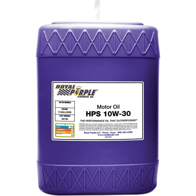 Royal Purple 35130 HPS Huile de Moteur Synthétique de Rue Haute Performance 10W-30 avec Synerlec - 5 Gallons