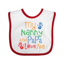 Inktastic Nanny and Papa Love Me Boys or Girls Baby Bib