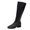 Black, variant on Women Knee High Stretched Leather Boots Split Toe Round Block Heels Shoes Side Zipper Boots