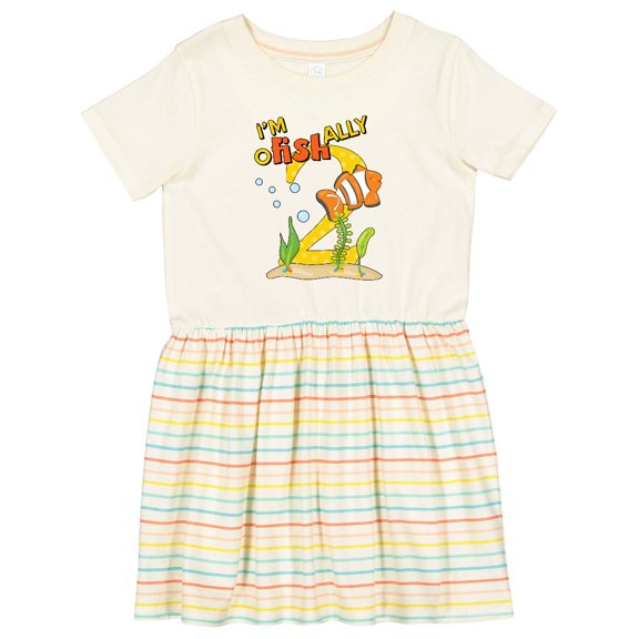 Inktastic I'm O-fish-ally Two Cute Clownfish Second Birthday Girls Toddler Dress