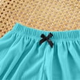 thumbnail image 5 of Amidoa Girls 2 Piece Outfits Summer Clothes Solid Color Cute Short Sleeve T-Shirt and Shorts Casual Kids Clothing Sets,Blue Size 7, 5 of 9