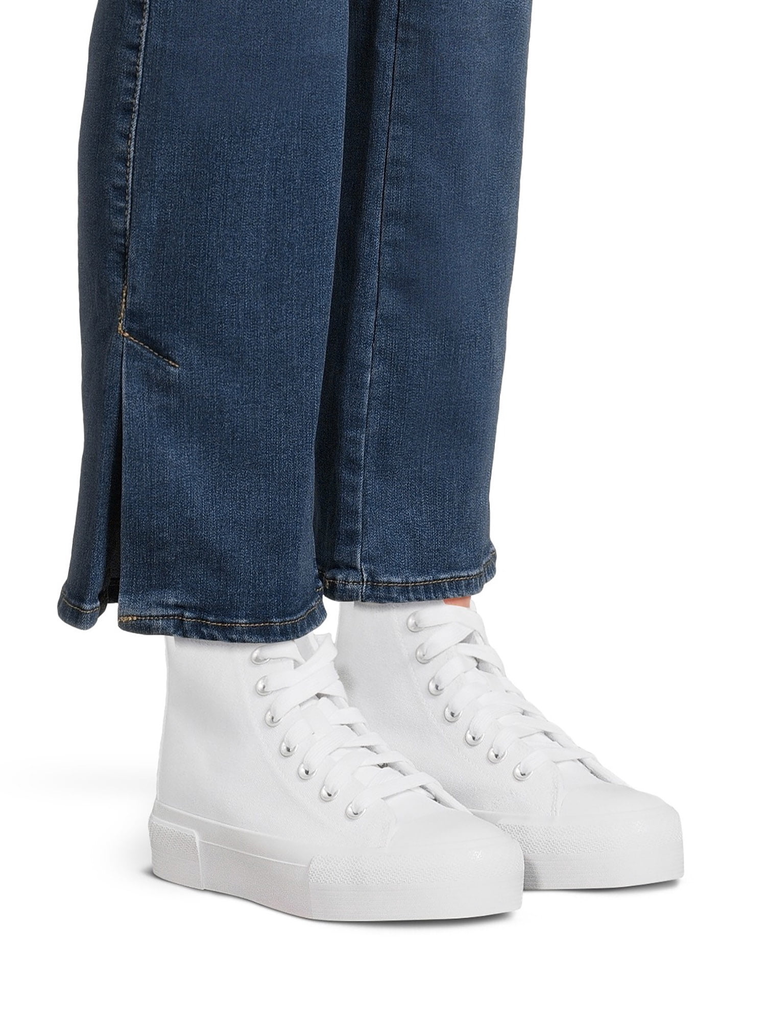 No Boundaries Platform Lace Up Hi Top Sneakers, Women's