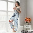 thumbnail image 4 of Uemuo Cute Chameleons On Blue Pattern Women's Wide Leg Palazzo Lounge Pants with Pockets Light Weight Loose Comfy Casual Pajama Pants-, 4 of 9