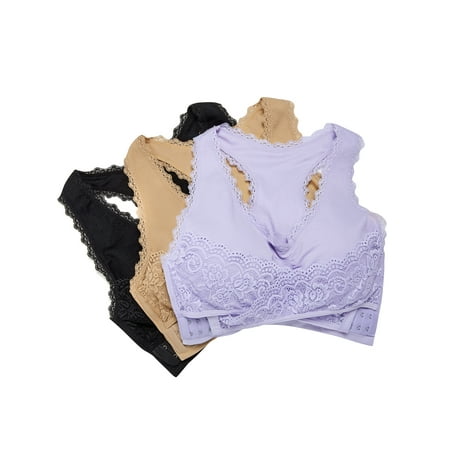 

3pcs Women s Sports Bra Women Adjustable Front Cross Side Buckle Lace Wire Free Sports Bra Lace Sports Bra Workout Gym Activewear Bra