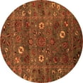 thumbnail image 1 of Ahgly Company Indoor Round Oriental Orange Traditional Area Rugs, 6' Round, 1 of 4