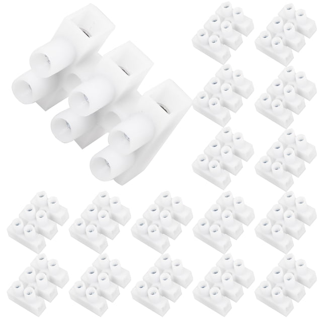 FOMIYES 100Ud Conector De Cable Eléctrico Plata Con Terminal De Tornillo Seguro