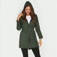 thumbnail image 4 of Chaqueta Impermeable para Mujer con Capucha y Cremallera Frontal de Longitud Media para Exteriores. Verde Oscuro XL, 4 of 8