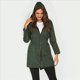 thumbnail image 4 of Chaqueta Impermeable para Mujer con Capucha y Cremallera Frontal de Longitud Media para Exteriores. Verde Oscuro L, 4 of 8
