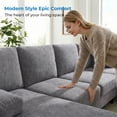 thumbnail image 4 of ZAFLY Sectional Couches for Living Room, Chenille U Shaped Sectional Sofa with Double Chaise for Apartment - Light Gray, 4 of 8