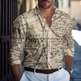thumbnail image 2 of Men's Summer New Loose Print Long Sleeve Shirt Cardigan Beach Shirt 4XL, 2 of 5