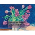 thumbnail image 2 of ArtsyQuotes 14x12 White Modern Wood Framed Museum Art Print Titled - Bible Verse Quote Psalm 133:1, Leon Spilliaert - Pink Tulips in a Vase, 2 of 4