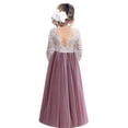thumbnail image 5 of Vestido de fiesta transparente de manga larga con falda corta de ballet de tubo recto con espalda de encaje para niñas y mujeres, 5 of 5