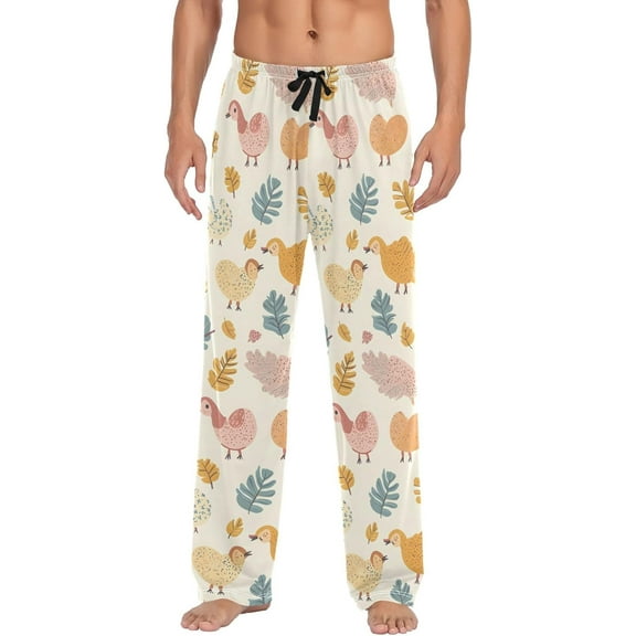 Top-kevin Cute Turkeys Mens Pajama Pants with Drawstring Pockets Lounge Pants Casual Pajama Bottoms Men Sleep PJ Pants