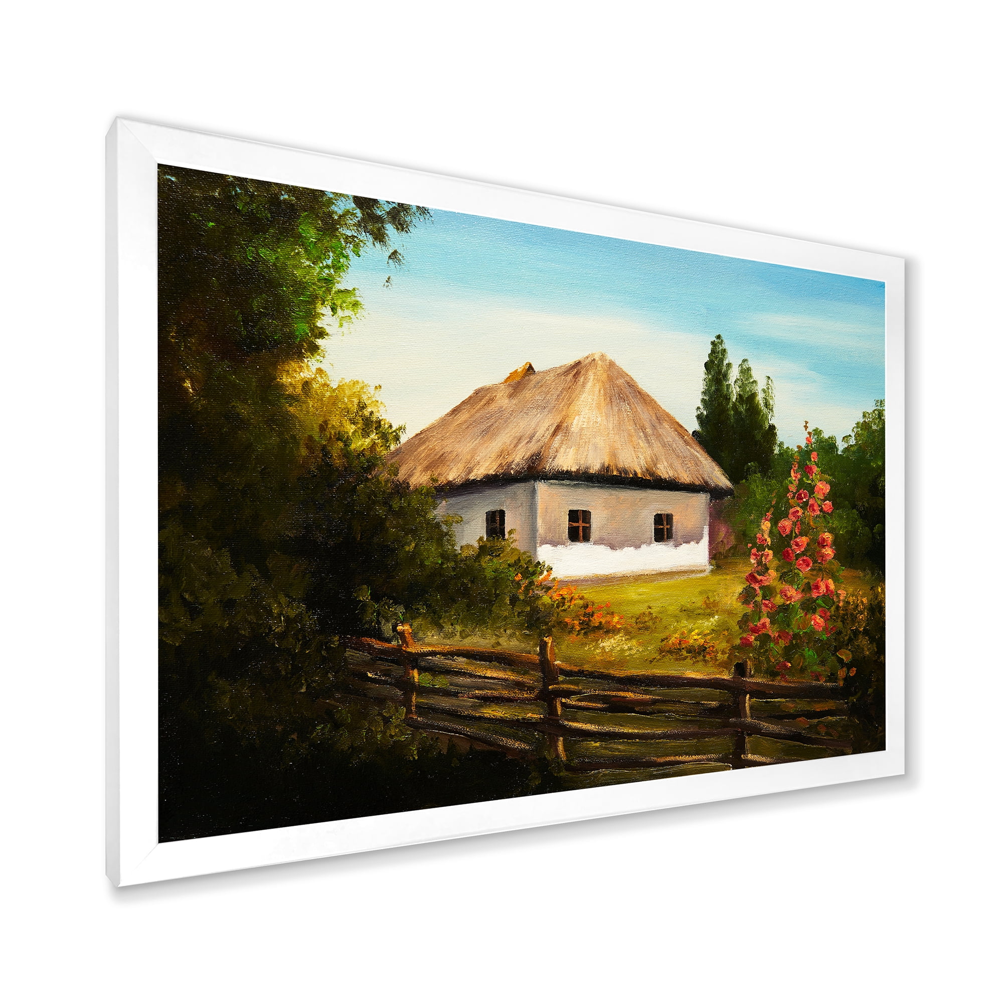 Designart 'House With Blossoming Flowers On The Mountain II' Traditional Framed Art Print
