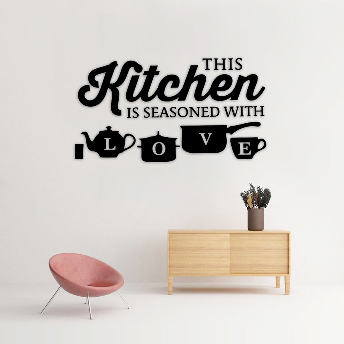 This Kitchen Is Seasoned With Love Vinyl Wall Decal Quotes Wall Stickers Kitchen Decals Home Decor Decals Walmart Canada