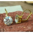 thumbnail image 3 of 2Ct Simulated Diamond Round Cut Solitaire Women Drop/Dangle Earrings 14K Yellow Gold Plated 925 Sterling Silver, 3 of 4