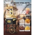 thumbnail image 2 of 16oz Upgraded Commercial Popcorn Machine with Cart, Large Popcorn Machine Makes Up to 80 Cups, Movie Theater Pop Corn Machine with Easy-Rolling wheels & Stainless-Steel Kettle, Black&Gold, 2 of 9