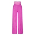 thumbnail image 6 of ZQUUVOU Women's Wide Leg Pants Elastic Waist Solid Color High Waisted Elasticated Trouserhigh Waisted Elasticated Trouser Hot Pink, 6 of 6