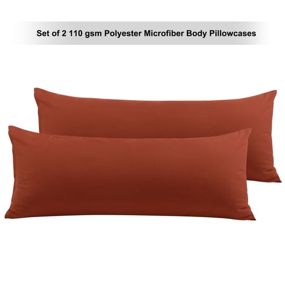Funda de almohada de cuerpo PiccoCasa, juego de 2, con cremallera para almohadas de cuerpo, color óxido, tamaño King