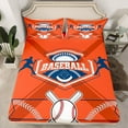 thumbnail image 2 of Feelyou Cartoon Baseball Athlete Bed Sheets for Kids, Orange Blue King Sheets, Est Sleep Sports Sheet Set, Breathable Home Decor, 4 Pieces, 2 of 7