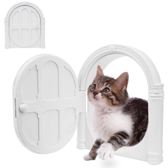 SlowTon Cat Door Interior Door - 9.4Ã10.8in No-Flap Lockable Kitty Door for Interior Door, Pet Doors for Small Cats up to 20 lbs, Easy DIY Setup, No Training Needed