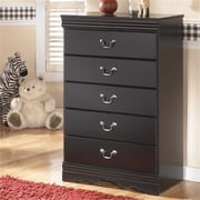 Ashley Furniture Huey Vineyards 5 Drawer Wood Chest in Black