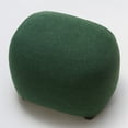 thumbnail image 3 of Round Boucle Upholstered Ottoman Chair, Footstool with Soft Padded Seat, Fully Assembled Modern Sofa Couch Footrest, Extra Seating for Bedroom Entryway, Green(18.5" D x 23" W x 16.5" H), 3 of 10