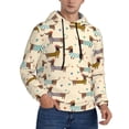thumbnail image 2 of Honeii Dachshund Dog Pattern Mens Hoodies Men's Loose Sleeve Sweatshirt,Pullover Hooded Sweatshirt for Men,Essentials Hoodie-Medium, 2 of 7