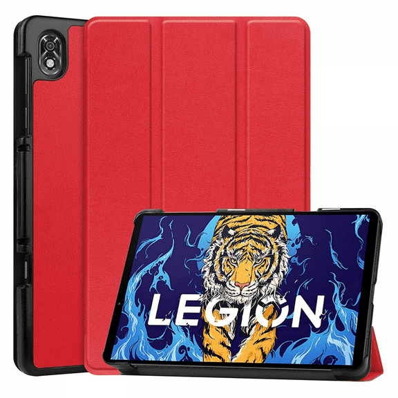 For Lenovo Legion Y700 8.8 Inch Tri-Fold Smart Tablet Case, Slim Case Multi-View Stand Hard Shell Case Cover Auto Sleep/Wake Cover for Tablet(Color:Red)