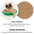 thumbnail image 6 of GZHJMY 1Pc Round Pomeranian Dog Inside of an Watermelon Inflatable Ceramic Coasters with Cork-Backed for Coffee Drink, Cup Mat Absorbent Stone Coasters, 6 of 6