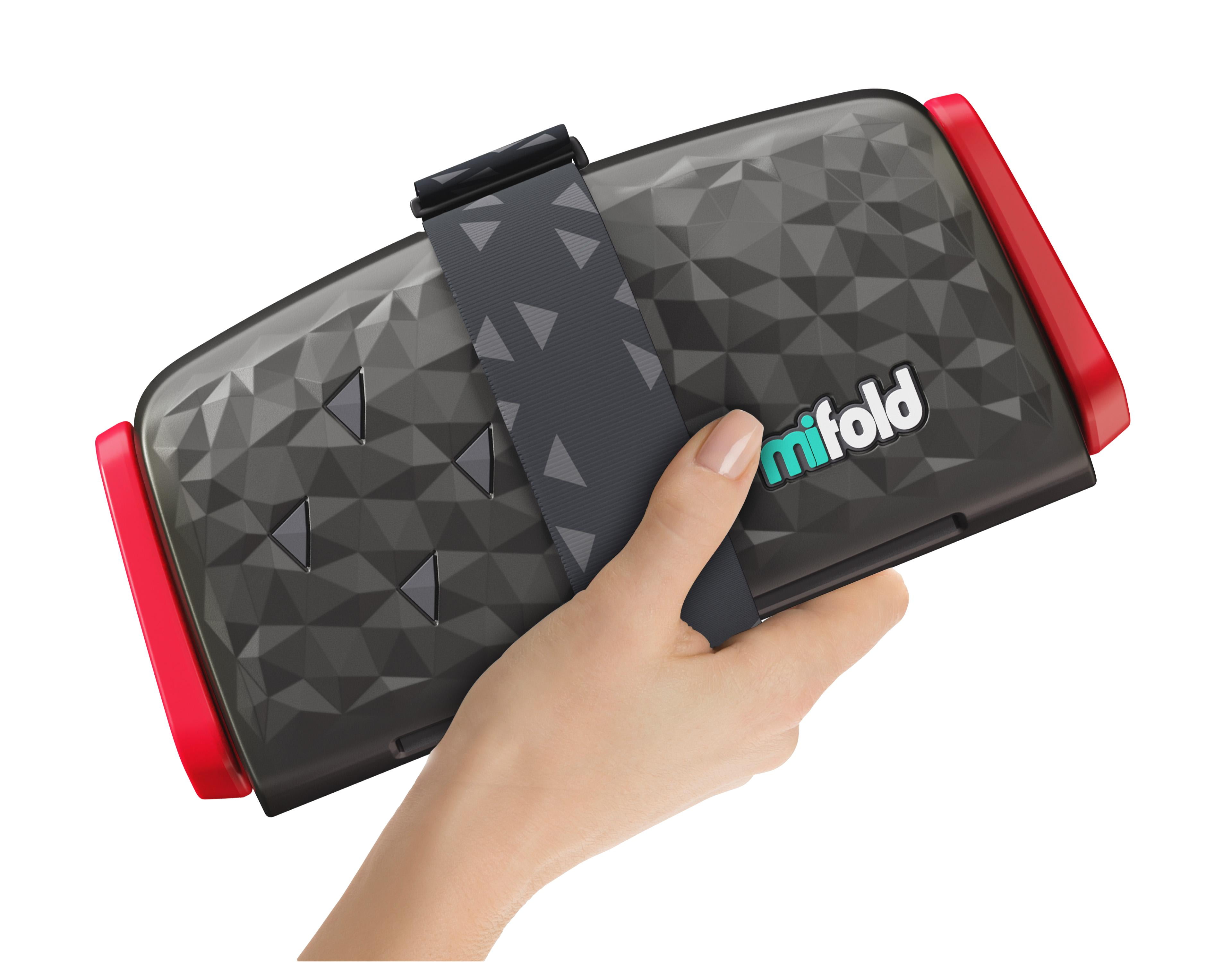 mifold comfort grabandgo portable backless car booster seat, charcoal