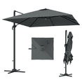 thumbnail image 1 of Outsunny Parasol Déporté de 8 Pieds en Aluminium avec Manivelle Inclinable, 1 of 10