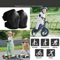thumbnail image 4 of Knee Pads for Kids Elbow Pads Set Toddler Protective Gear Knee Pads for Girls Boys with Wrist Guards Black,2 x knee pads 2 x elbow pads 2 x wrist pads,Black, 4 of 6