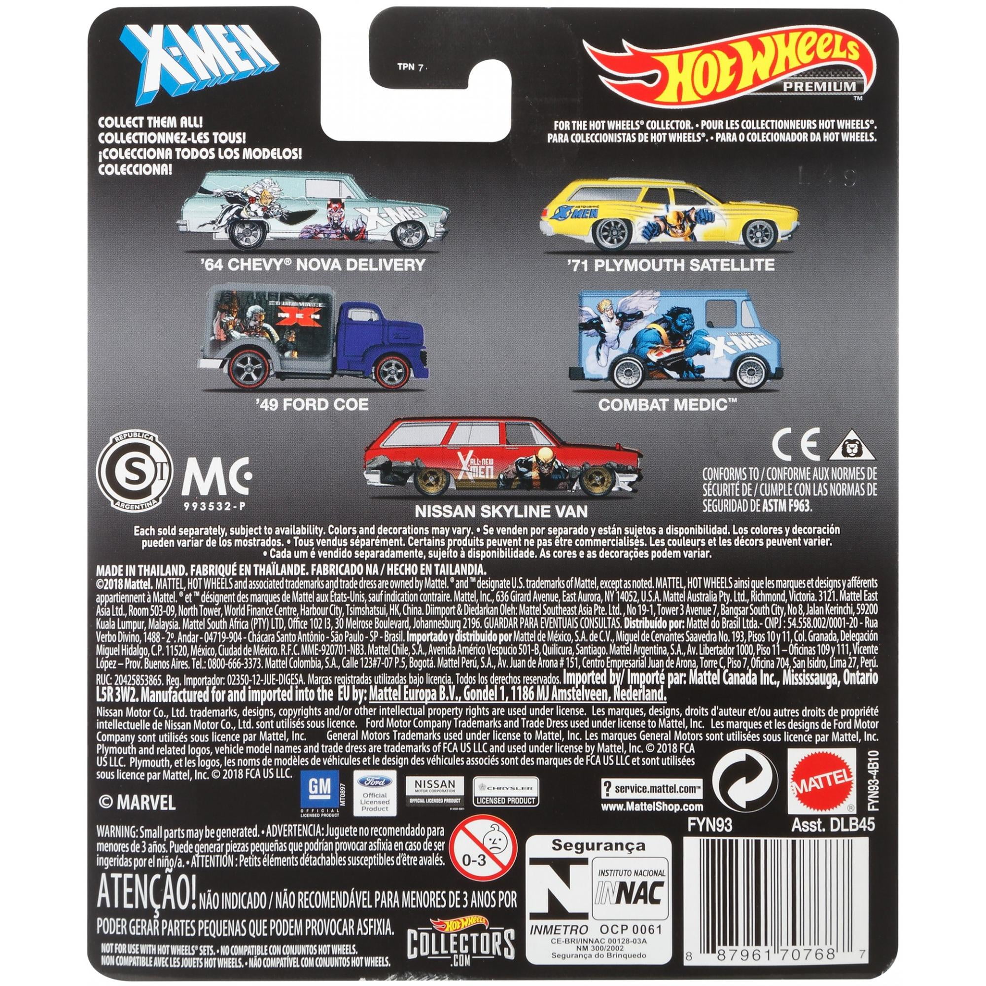 Hot Wheels '64 Chevy Nova Delivery Car X-Men Premium Rider Mattel