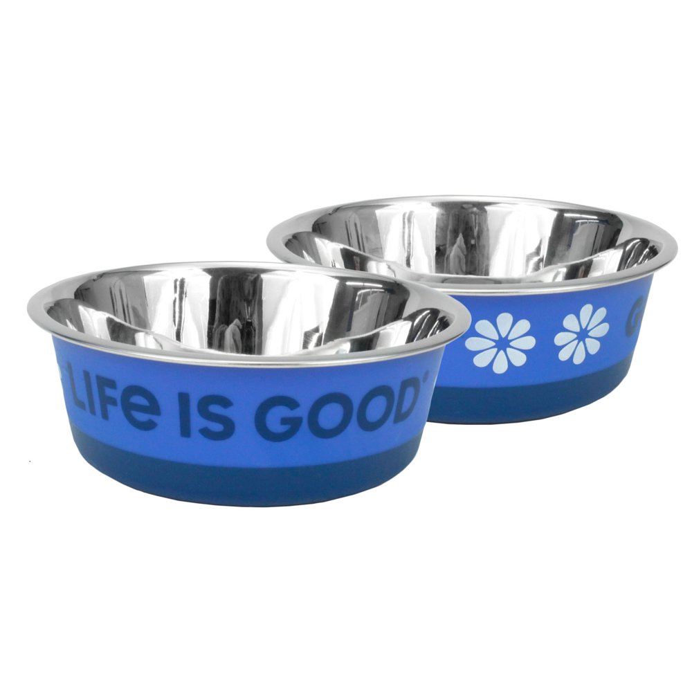 Life is Good® Stainless Dog Bowl, Blue, 14 oz (Small Medium
