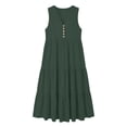 thumbnail image 5 of YuXingFu Loose Cotton Casual Dresses Women Maxi V-Neck Plus Size Womens Dress Sleeveless Button Long Casual Summer Green L, 5 of 5