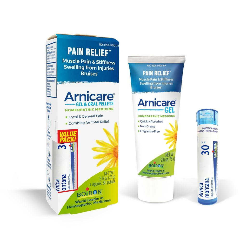 Boiron Arnicare Gel 2.6 Ounce and Arnica 30c Value Pack, Homeopathic