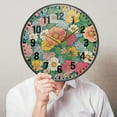 thumbnail image 6 of Yayeee Wall Clock Battery Operated 11.9" Silent Quartz Non-Ticking for Living Room Decor, Floral Pattern, 6 of 8