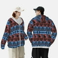 thumbnail image 4 of Gaeub Vintage Corn Pattern in Red Blue Men's and Women's UPF 50+ Long-Sleeved Sun Protection Clothing, Fishing Shirt Long Sleeve Zip-X-Large, 4 of 7