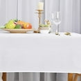 thumbnail image 4 of DWCN Faux Linen Rectangle Tablecloth - Wrinkle and Stain Resistant Washable Table Cloth for Kitchen Dining Room Holiday Table Cover for Party Dinner, White, 60 x 84 Inch, 4 of 5