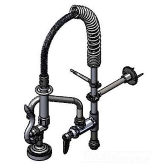 T&S Brass MPZ-KIT-LN06 Mini PRU: Retro-Fit Kit w/B-0107, Add-On Faucet, 6 Swivel Nozzle, Lever Handle, Sc-Eterna