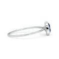 thumbnail image 2 of Round Fashion Petite Dainty Simulated Blue Lapis Ring Band 925 Sterling Silver Size 6, 2 of 5