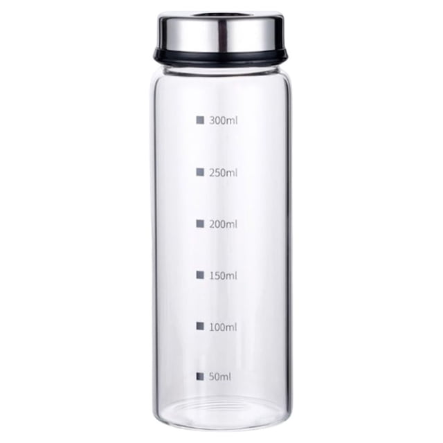 Sidaley Frasco de vidrio para especias con tapa y escala, botella sellada para condimentos, almacenamiento de pimienta, cocina, restaurante, Picnic, Cables de audio/vídeo L/300ml