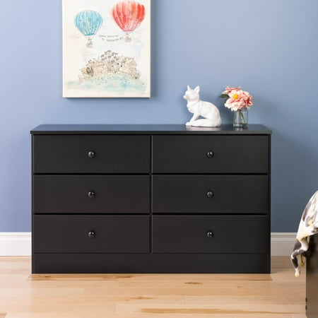 Prepac Astrid 6 Drawer Dresser Deep Black Walmart Com