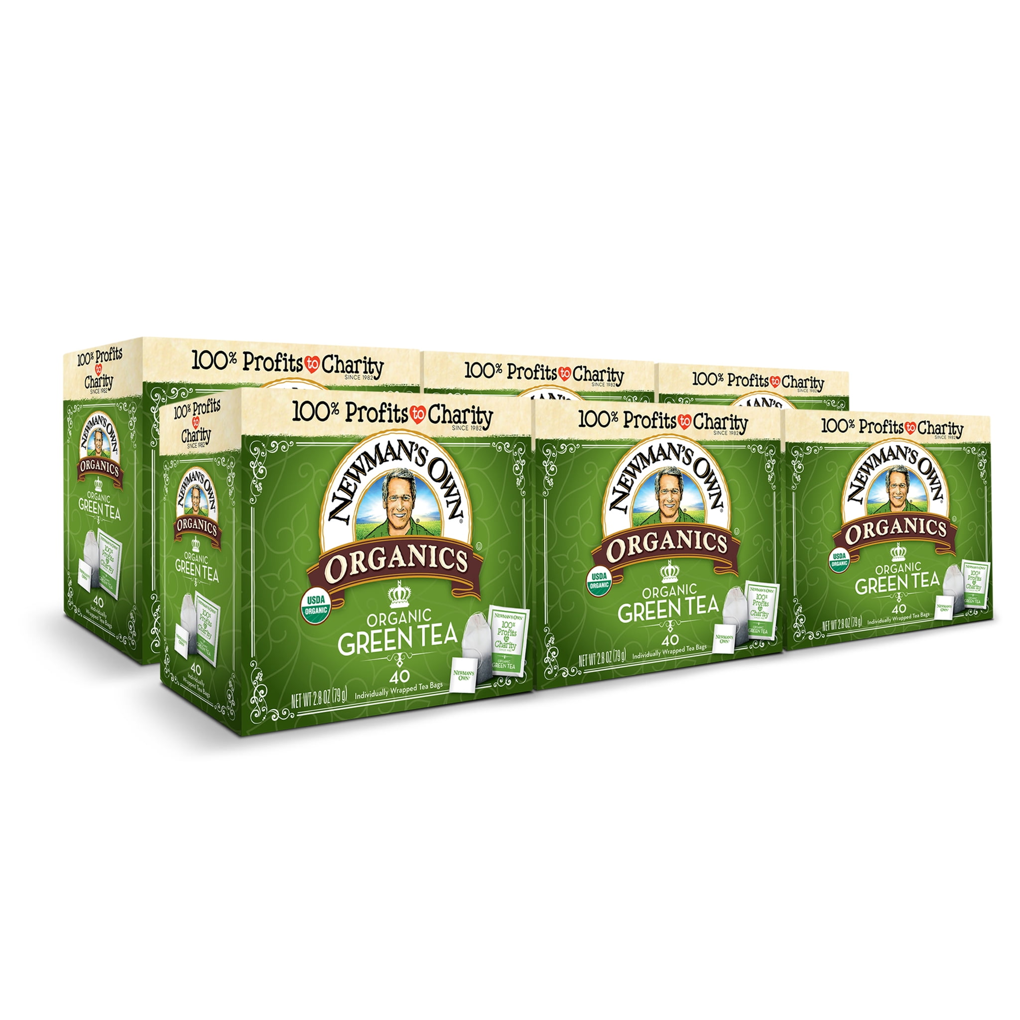 Newman's Own Organics Green Tea 40ct - 6 Pack