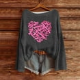 thumbnail image 2 of Craaazy Women's Fashion Breast Cancer Awareness Prints Shirts Round Neck Long Sleeve Pullover Knitted Tops Gifts, 2 of 4