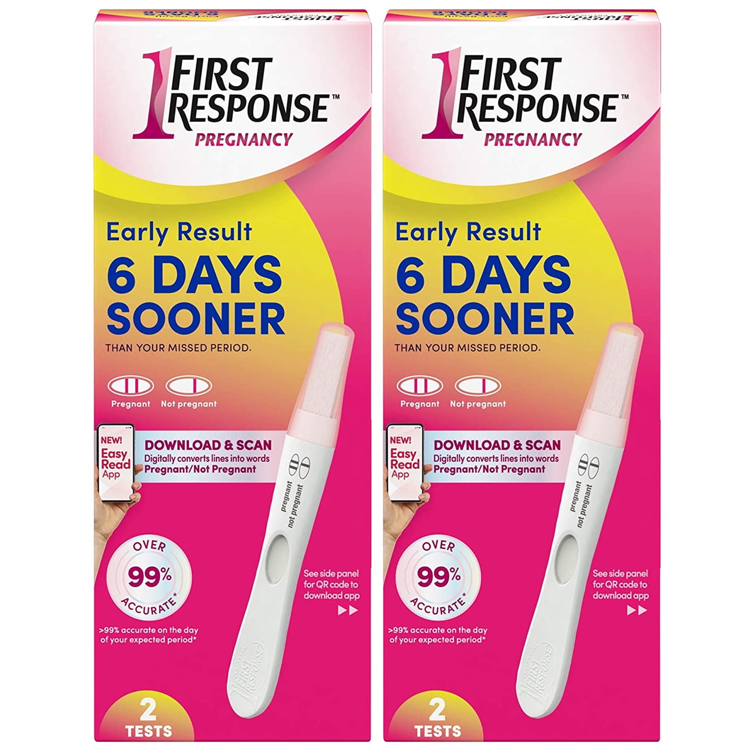 Pack Of 2 First Response Early Result Pregnancy Test 2 Count Tests Total 4 Test Exp 06 30